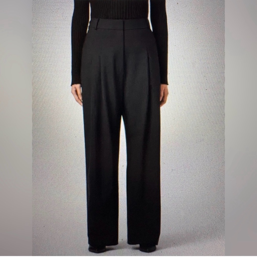 AllSaints Tave Black Wide-Leg Trousers